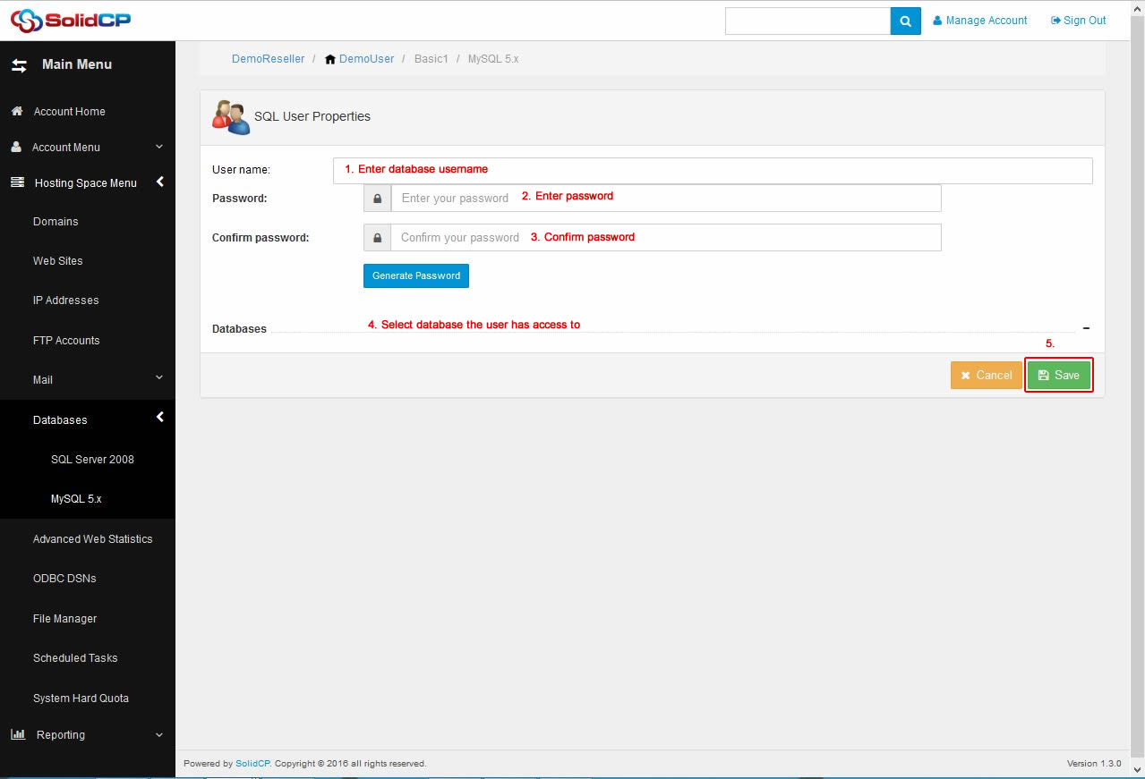 MySQL User Properties